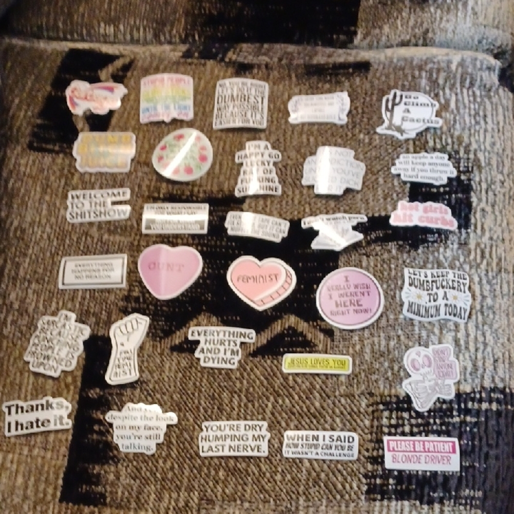 $4 Add-on New Colorful "Rude" Stickers - Set Of 30 - Picture 1 of 9